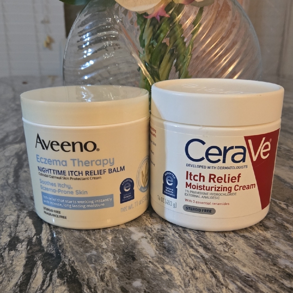 Aveeno and CeraVe Itch Relief Cream Set
